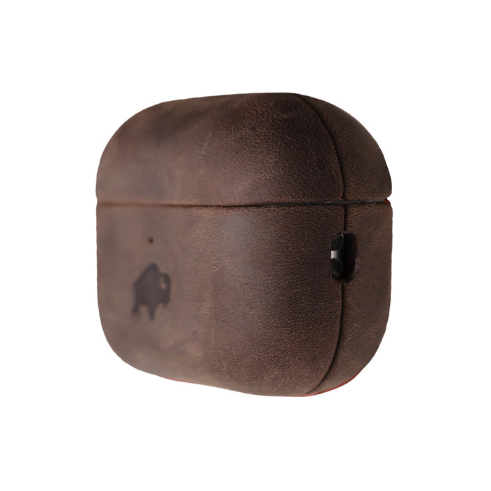 Taylor Leather AirPods Pro 3 Case, Full Grain with Magnetic Cover, Distressed Coffee - BlackBrook Case