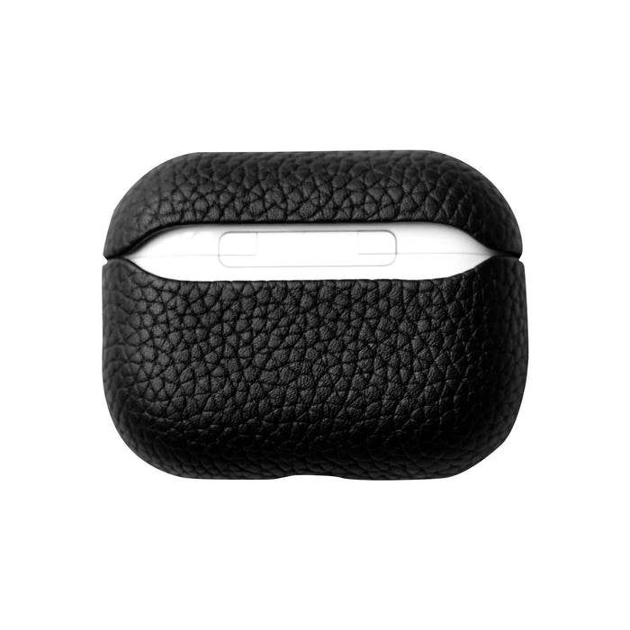 Taylor Leather AirPods Pro 3 Case, Full Grain with Magnetic Cover, Pebble Black - BlackBrook Case