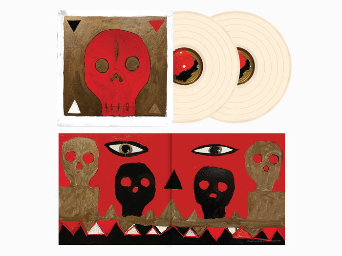 The Reverb Conspiracy - Volume 7: Two cream-colored vinyl records with bold, abstract skull and eye artwork—a must-have release from the international psych scene.