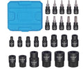 Torx Bit Socket Set 24PCS T8-T40 & E4-E24 1/4" 3/8" 1/2" Drive with Storage Case