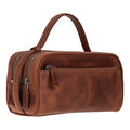 Trevor Leather Dopp Kit, Saddle Brown - BlackBrook Case