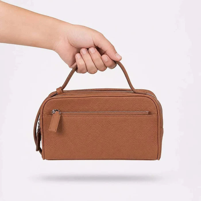 Trevor Leather Dopp Kit, Tan - BlackBrook Case