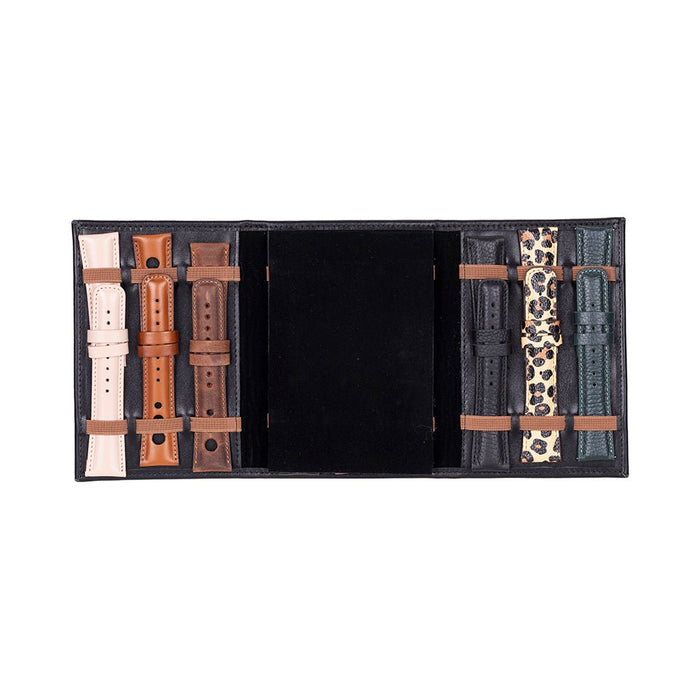 Triple Watch Band Leather Organizer, Black - BlackBrook Case