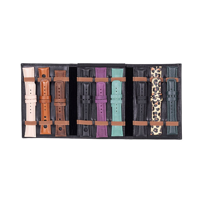Triple Watch Band Leather Organizer, Black - BlackBrook Case
