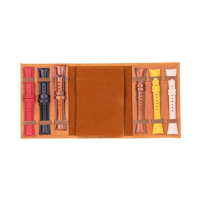 Triple Watch Band Leather Organizer, Golden Brown - BlackBrook Case