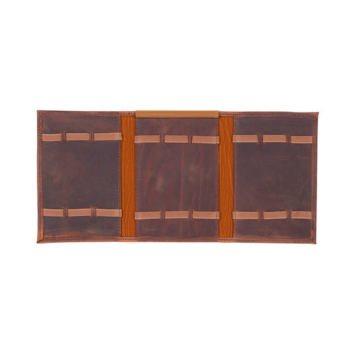 Triple Watch Band Leather Organizer, Saddle Brown - BlackBrook Case