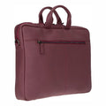 Truro Leather Business Briefcase / Laptop Case 16" with Suitcase, Bordeaux - BlackBrook Case