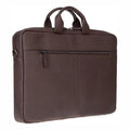 Truro Leather Business Briefcase / Laptop Case 16" with Suitcase, Brown - BlackBrook Case