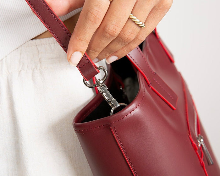 Valley Leather Tote Bag, Bordeaux - BlackBrook Case