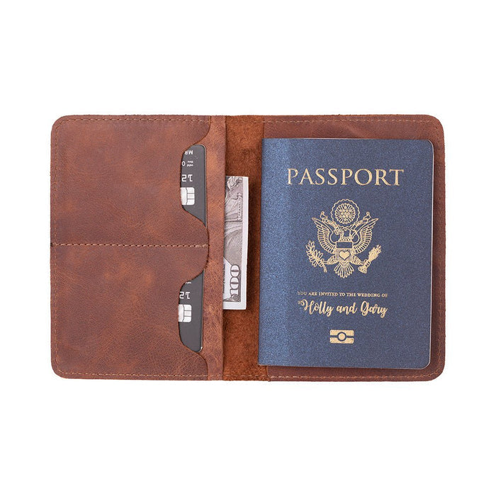 Viaggio Genuine Leather Passport Holder, Brown - BlackBrook Case