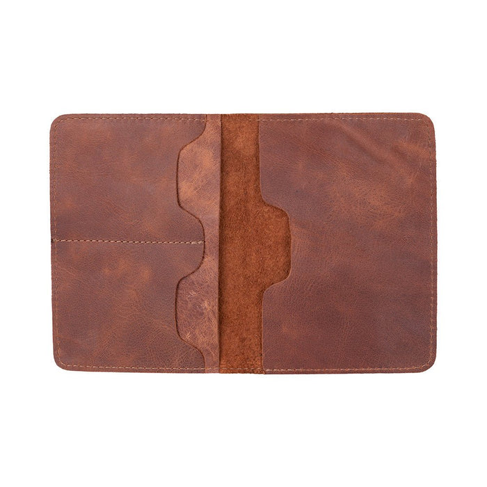 Viaggio Genuine Leather Passport Holder, Brown - BlackBrook Case