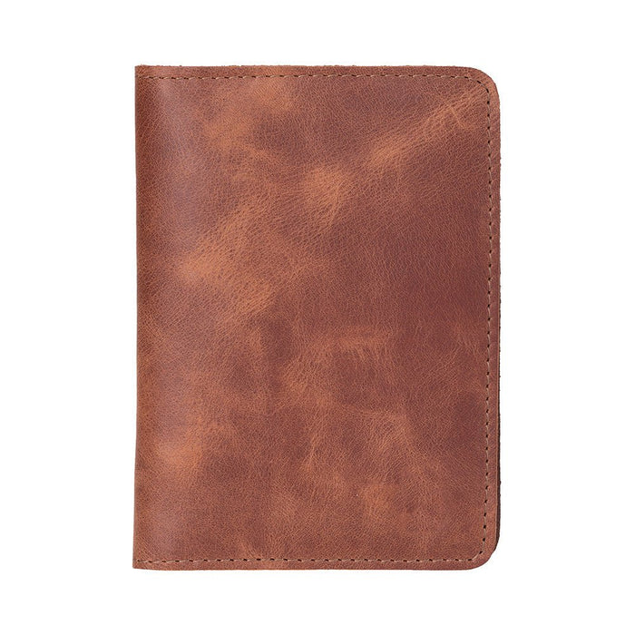 Viaggio Genuine Leather Passport Holder, Brown - BlackBrook Case