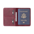 Viaggio Genuine Leather Passport Holder, Dark Purple - BlackBrook Case