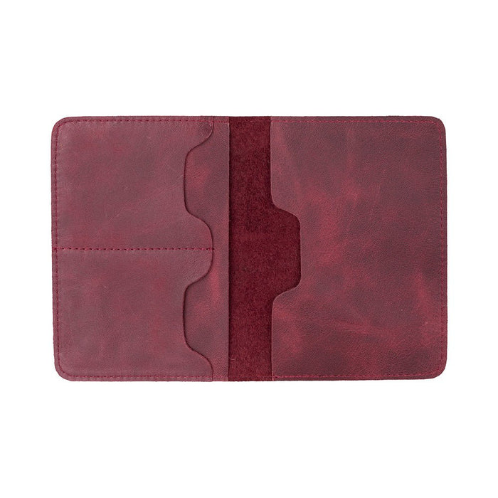 Viaggio Genuine Leather Passport Holder, Dark Purple - BlackBrook Case