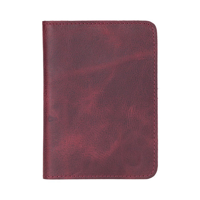 Viaggio Genuine Leather Passport Holder, Dark Purple - BlackBrook Case