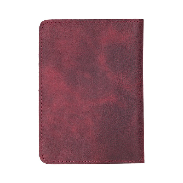 Viaggio Genuine Leather Passport Holder, Dark Purple - BlackBrook Case