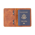 Viaggio Genuine Leather Passport Holder, Golden Tan - BlackBrook Case
