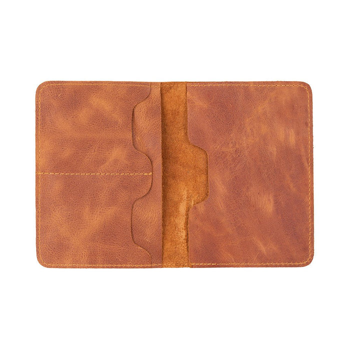 Viaggio Genuine Leather Passport Holder, Golden Tan - BlackBrook Case