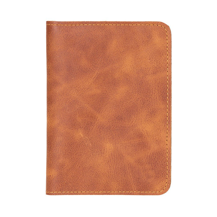 Viaggio Genuine Leather Passport Holder, Golden Tan - BlackBrook Case