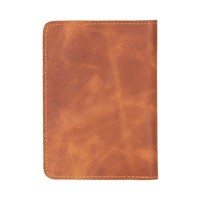 Viaggio Genuine Leather Passport Holder, Golden Tan - BlackBrook Case