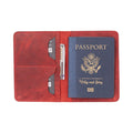Viaggio Genuine Leather Passport Holder, Light Red - BlackBrook Case