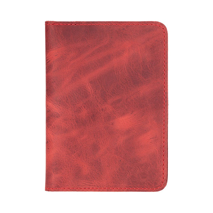Viaggio Genuine Leather Passport Holder, Light Red - BlackBrook Case