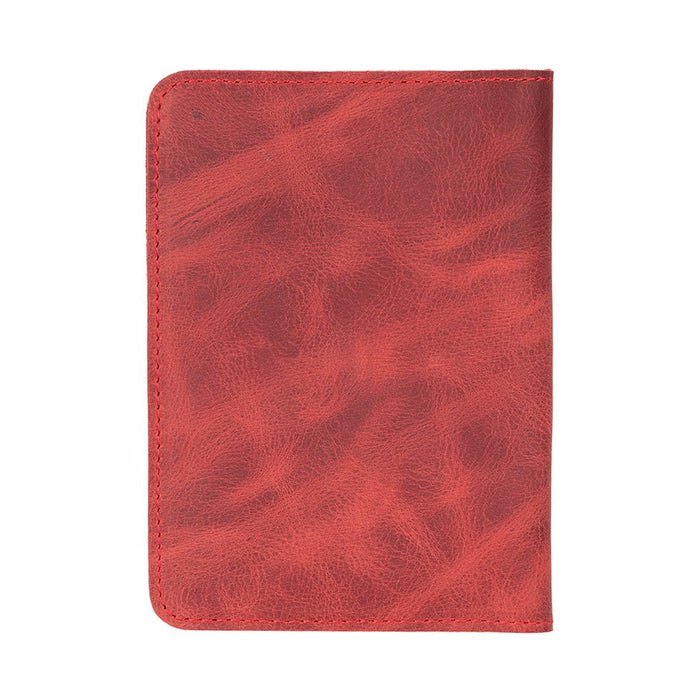 Viaggio Genuine Leather Passport Holder, Light Red - BlackBrook Case