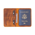Viaggio Genuine Leather Passport Holder, Moccasin - BlackBrook Case