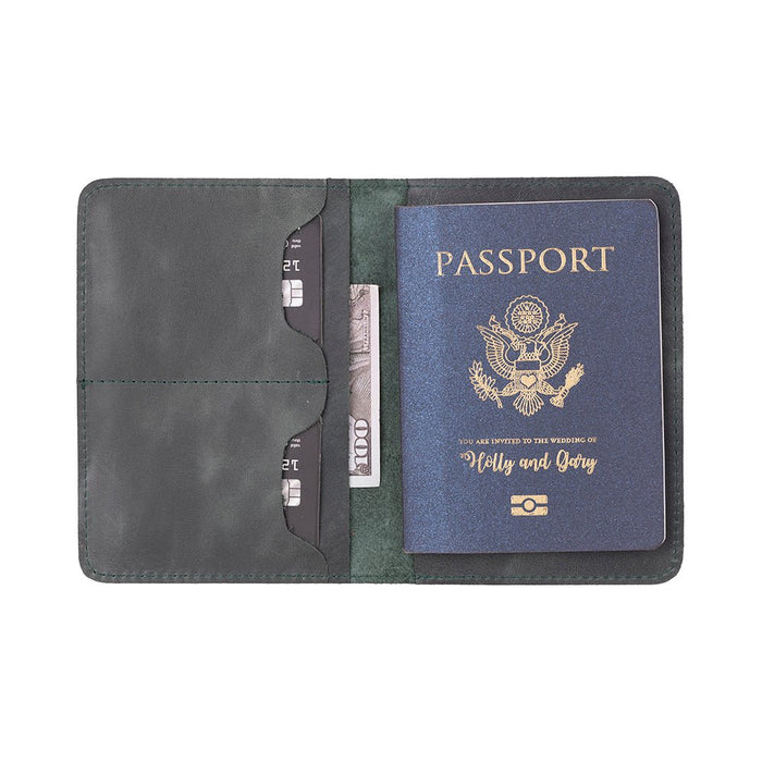 Viaggio Genuine Leather Passport Holder, Pickle - BlackBrook Case