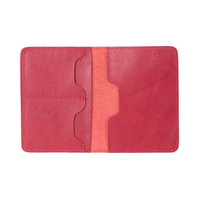 Viaggio Genuine Leather Passport Holder, Sandy Red - BlackBrook Case