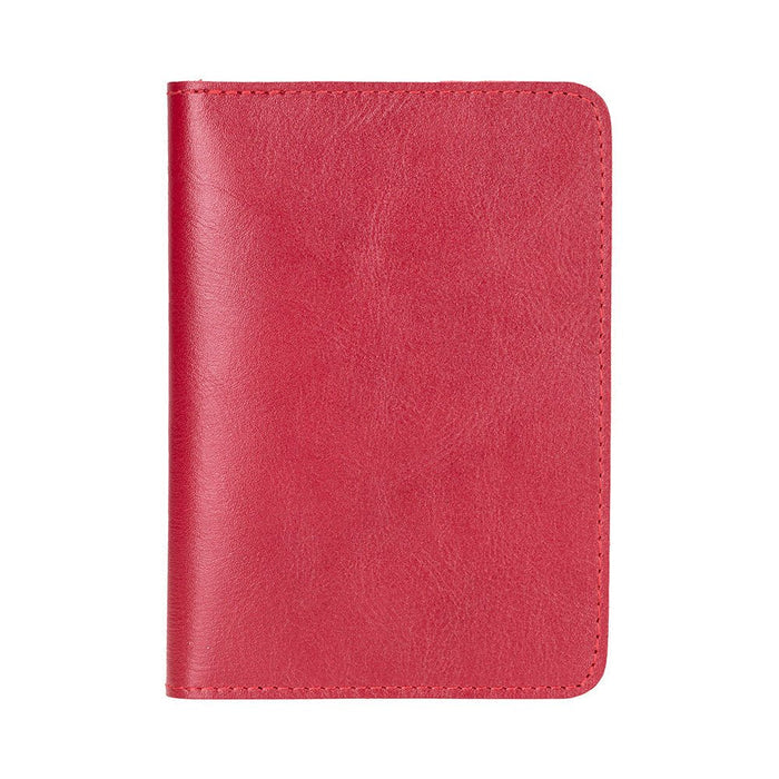 Viaggio Genuine Leather Passport Holder, Sandy Red - BlackBrook Case