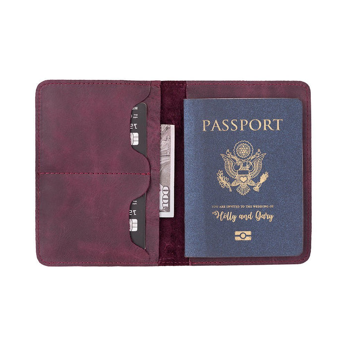 Viaggio Genuine Leather Passport Holder, Scarlet Red - BlackBrook Case