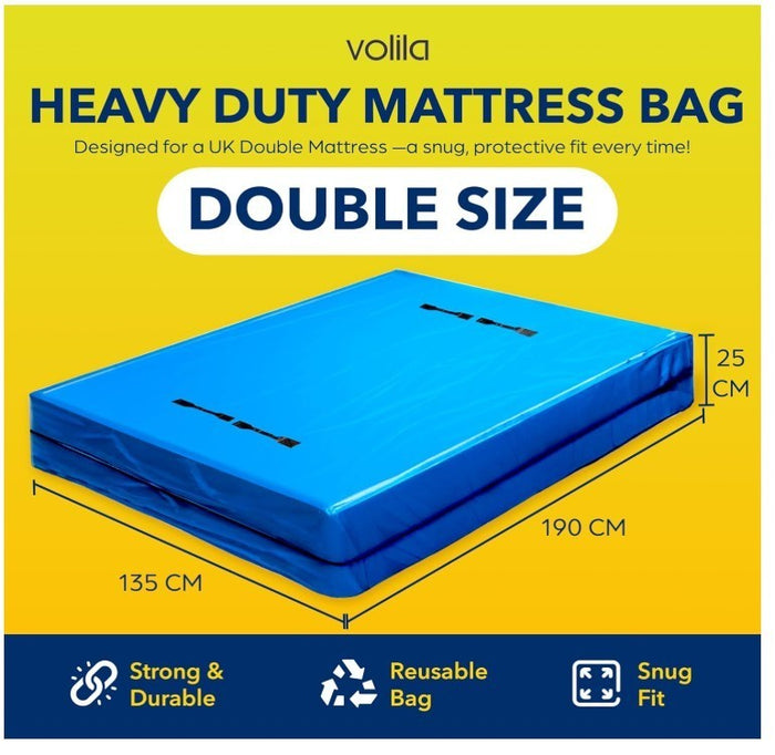 Volila Double Mattress Bag Waterproof Reusable Heavy Duty Cover 150gsm-291
