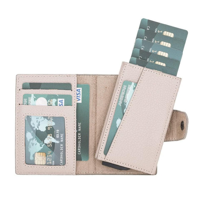 Wade Detachable Mini Wallet – Full‑Grain Leather, RFID Blocking, Beige - BlackBrook Case