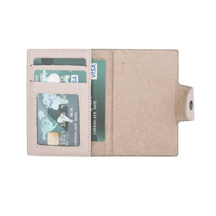 Wade Detachable Mini Wallet – Full‑Grain Leather, RFID Blocking, Beige - BlackBrook Case