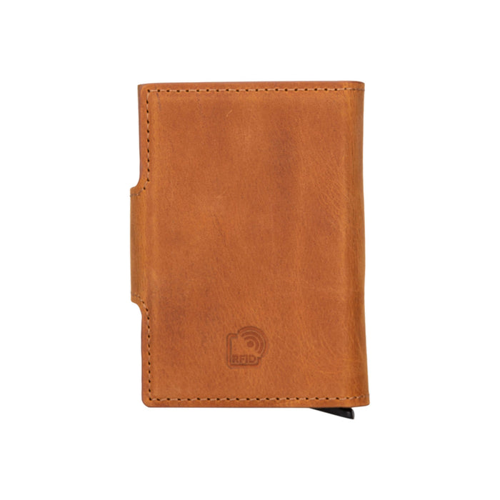Wade Detachable Mini Wallet – Full‑Grain Leather, RFID Blocking, Golden Brown - BlackBrook Case