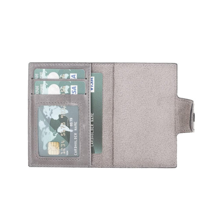 Wade Detachable Mini Wallet – Full‑Grain Leather, RFID Blocking, Gray - BlackBrook Case