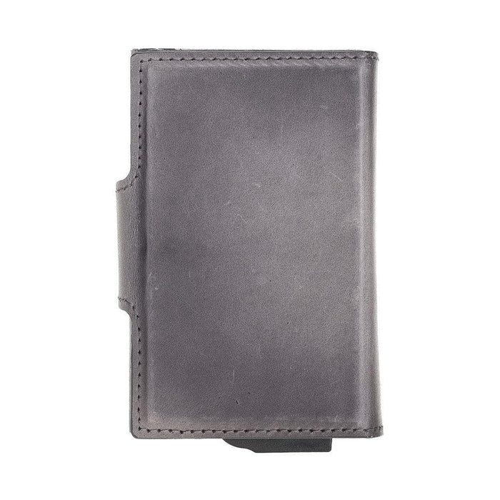 Wade Detachable Mini Wallet – Full‑Grain Leather, RFID Blocking, Gray - BlackBrook Case