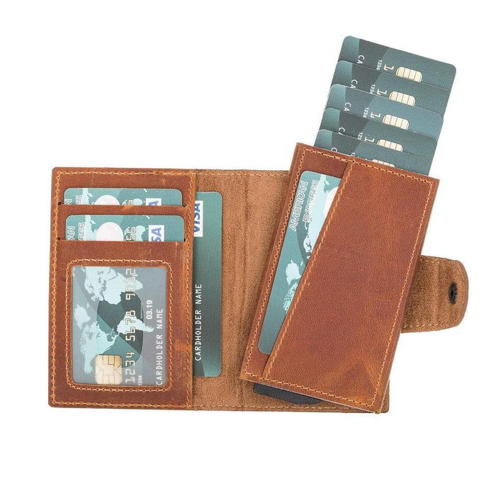 Wade Detachable Mini Wallet – Full‑Grain Leather, RFID Blocking, Moccasin - BlackBrook Case