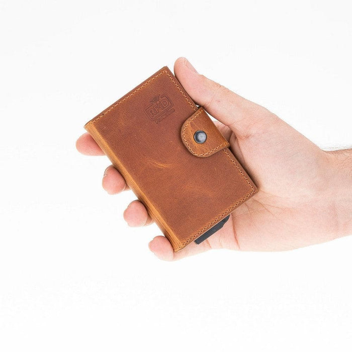 Wade Detachable Mini Wallet – Full‑Grain Leather, RFID Blocking, Moccasin - BlackBrook Case