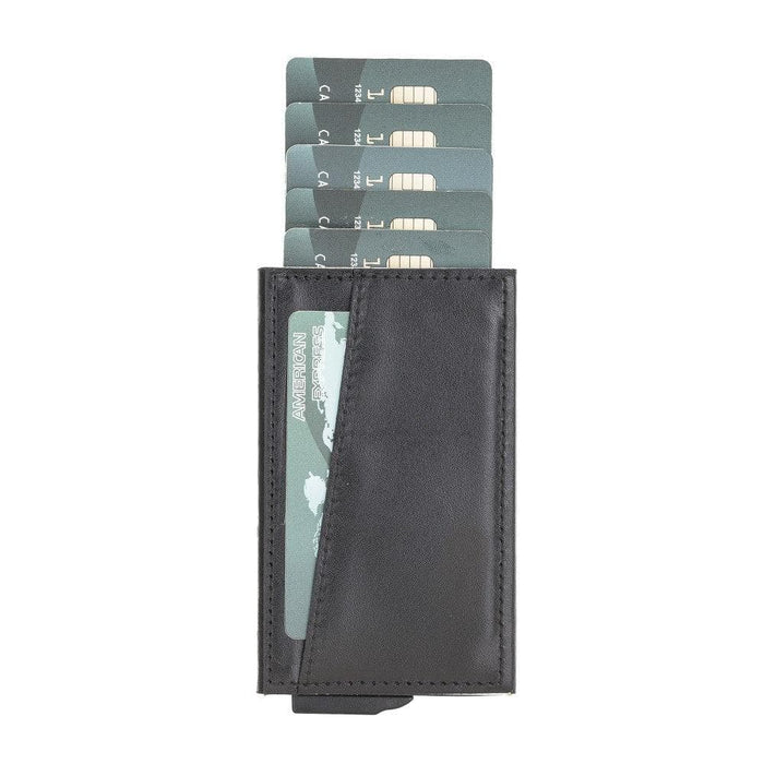 Wade Detachable Mini Wallet – Full‑Grain Leather, RFID Blocking, Rustic Black - BlackBrook Case