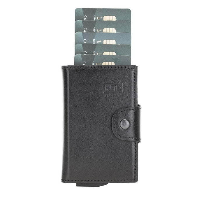 Wade Detachable Mini Wallet – Full‑Grain Leather, RFID Blocking, Rustic Black - BlackBrook Case