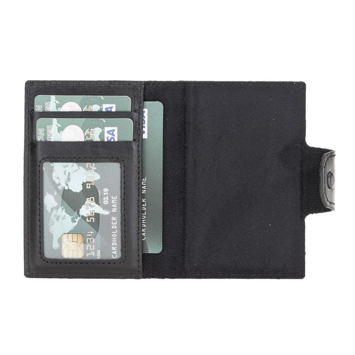 Wade Detachable Mini Wallet – Full‑Grain Leather, RFID Blocking, Rustic Black - BlackBrook Case