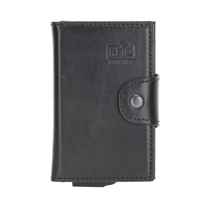 Wade Detachable Mini Wallet – Full‑Grain Leather, RFID Blocking, Rustic Black - BlackBrook Case
