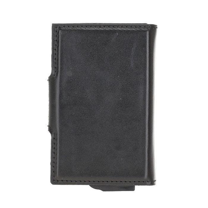 Wade Detachable Mini Wallet – Full‑Grain Leather, RFID Blocking, Rustic Black - BlackBrook Case