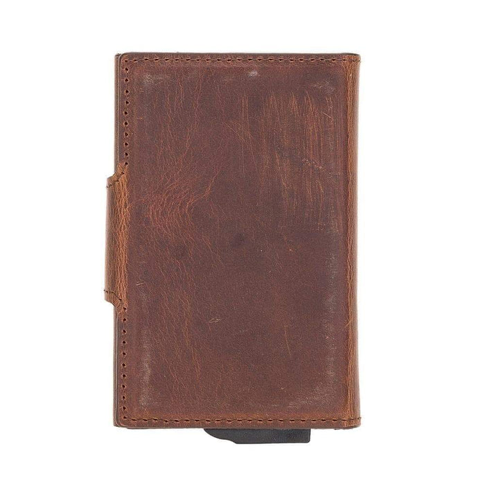 Wade Detachable Mini Wallet – Full‑Grain Leather, RFID Blocking, Saddle Brown - BlackBrook Case
