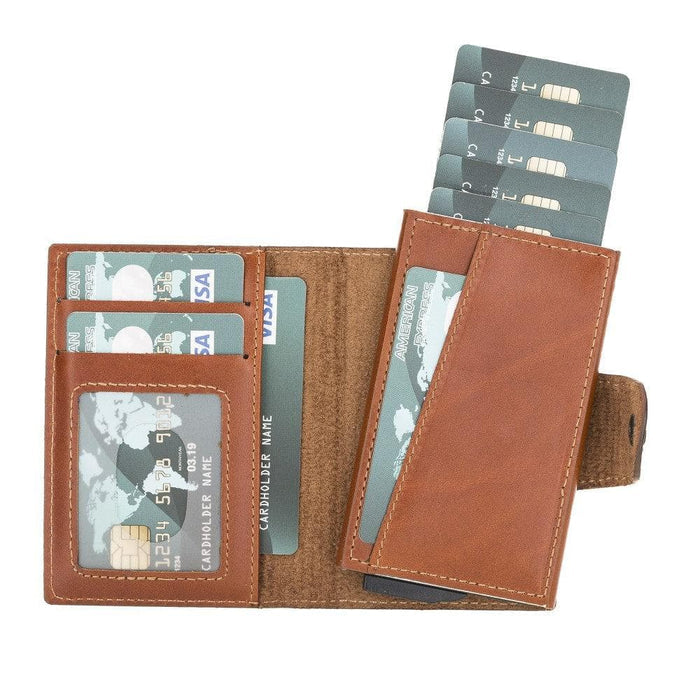 Wade Detachable Mini Wallet – Full‑Grain Leather, RFID Blocking, Tan - BlackBrook Case
