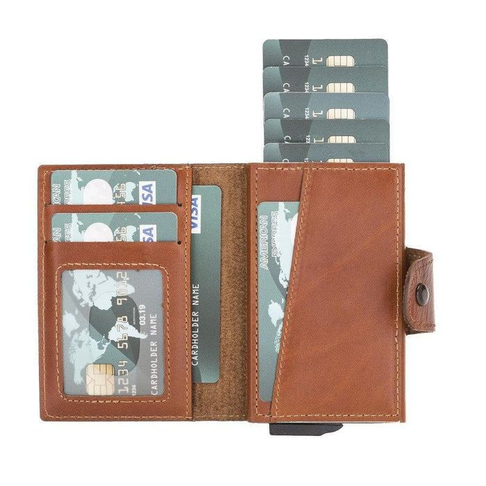 Wade Detachable Mini Wallet – Full‑Grain Leather, RFID Blocking, Tan - BlackBrook Case