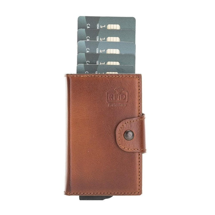 Wade Detachable Mini Wallet – Full‑Grain Leather, RFID Blocking, Tan - BlackBrook Case