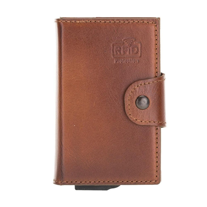 Wade Detachable Mini Wallet – Full‑Grain Leather, RFID Blocking, Tan - BlackBrook Case